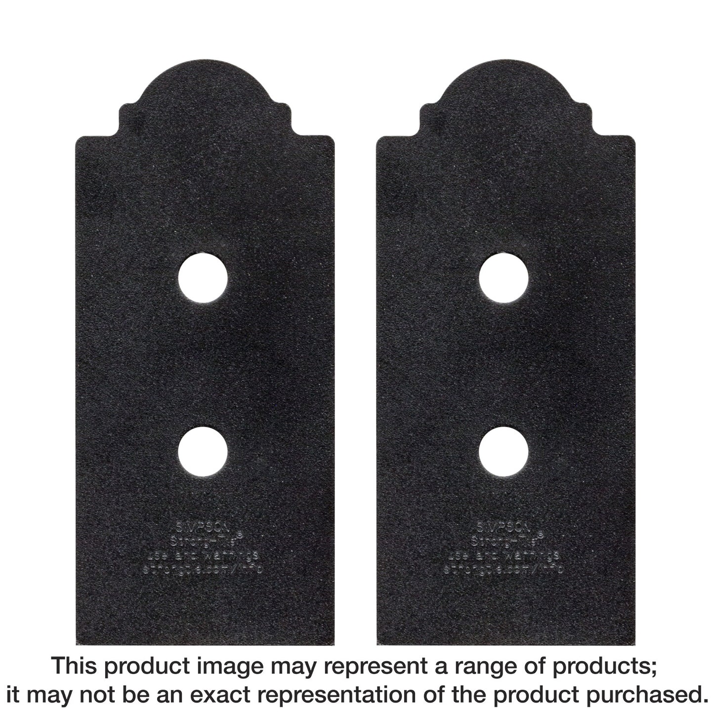 Simpson Strong-Tie APB44DSP Outdoor Accents® Mission Collection® ZMAX®, Black Post Base Side Plate for 4x (Qty-2) (Pack of 8)