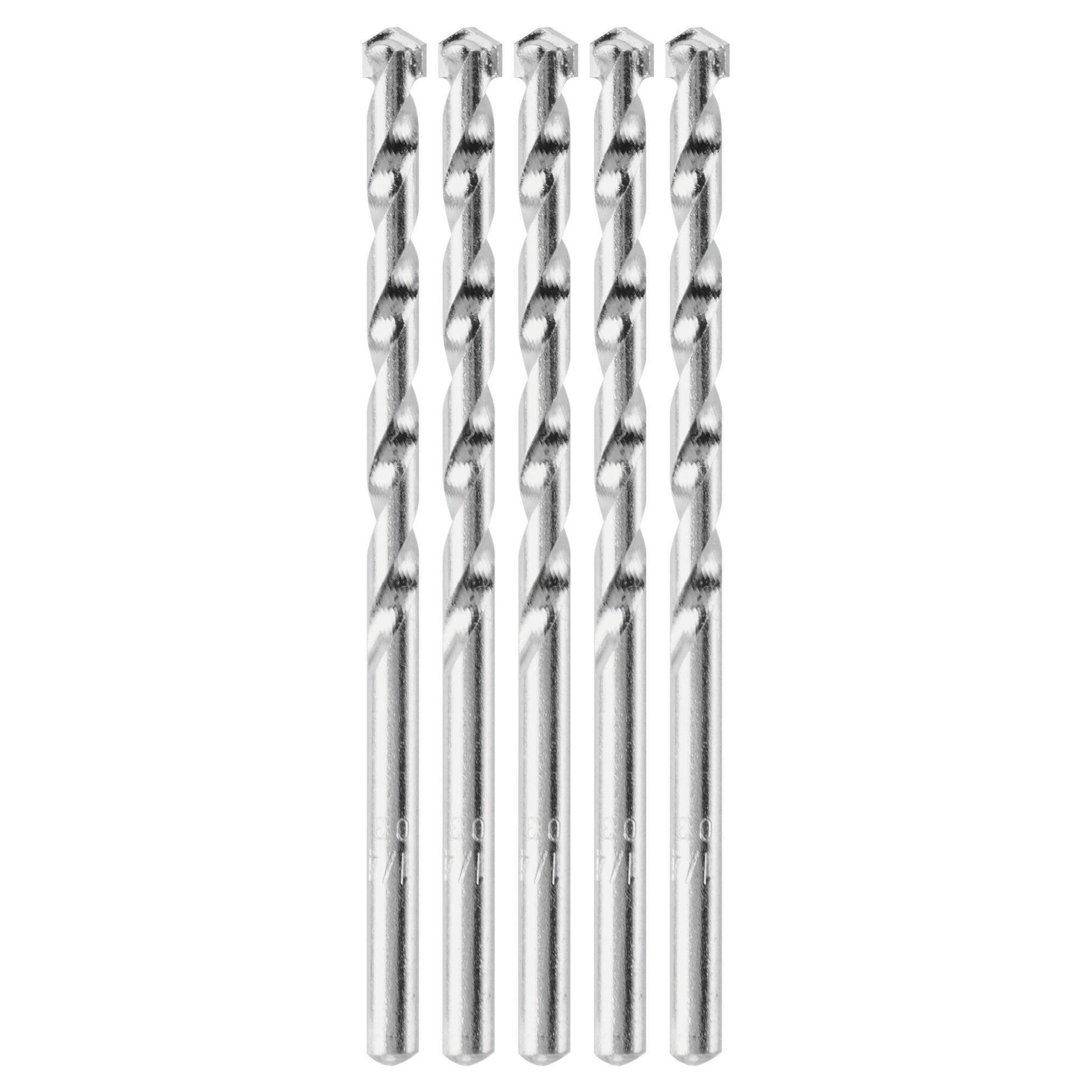 BOSCH BM5205 5 pc. 1/4 In. X 2 In. X 4 In. Fast Spiral Rotary Masonry Drill Bits