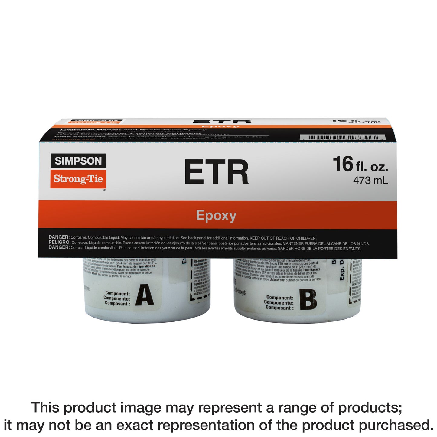 Simpson Strong-Tie ETR16 ETR Concrete Repair and Paste-Over Epoxy (16 oz.) (Pack of 4)