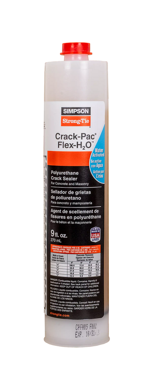 Simpson Strong-Tie CPFH09 Crack-Pac® Flex-H2O™ 9 oz. Polyurethane Crack Sealer Cartridge (Pack of 12)