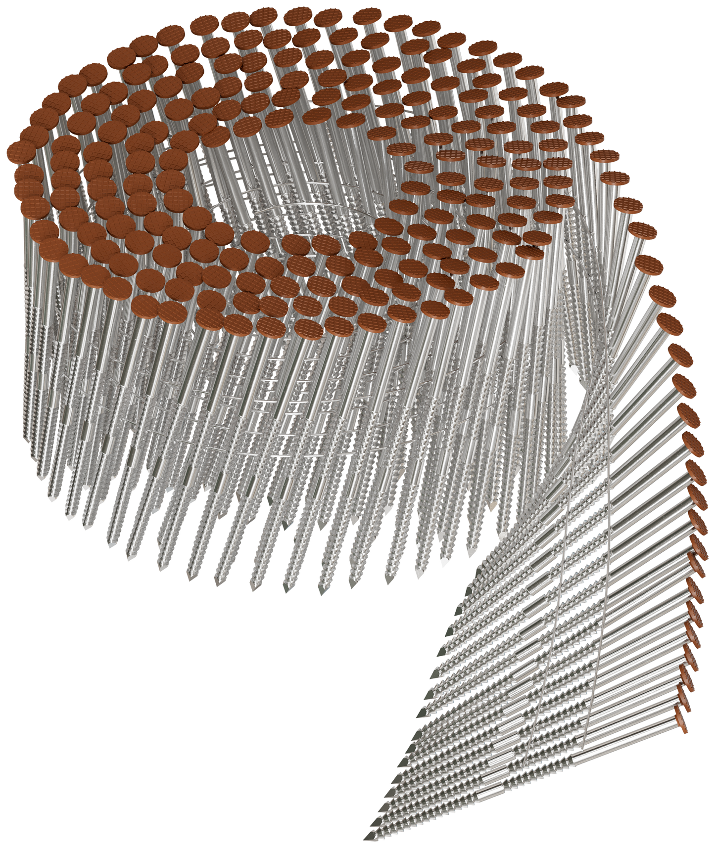 Simpson Strong-Tie S13A250CCS 15° Wire Coil, Painted Full Round Head, Ring-Shank Nail — 2-1/2 in. x .092 in. Type 304, Sienna (3600-Qty) (Pack of 90)