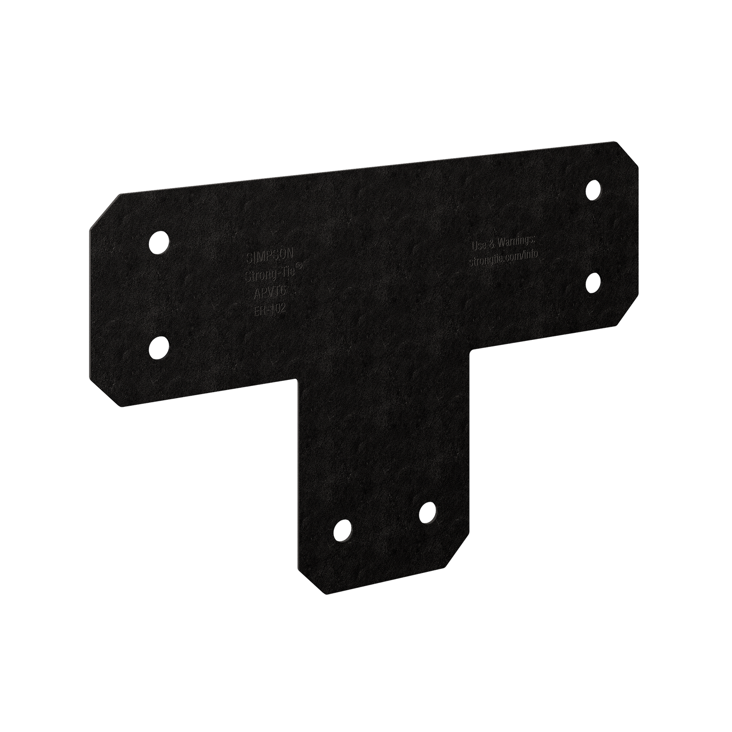 Simpson Strong-Tie APVT6 Outdoor Accents® Avant Collection™ ZMAX®, Black Powder-Coated T Strap for 6x6
