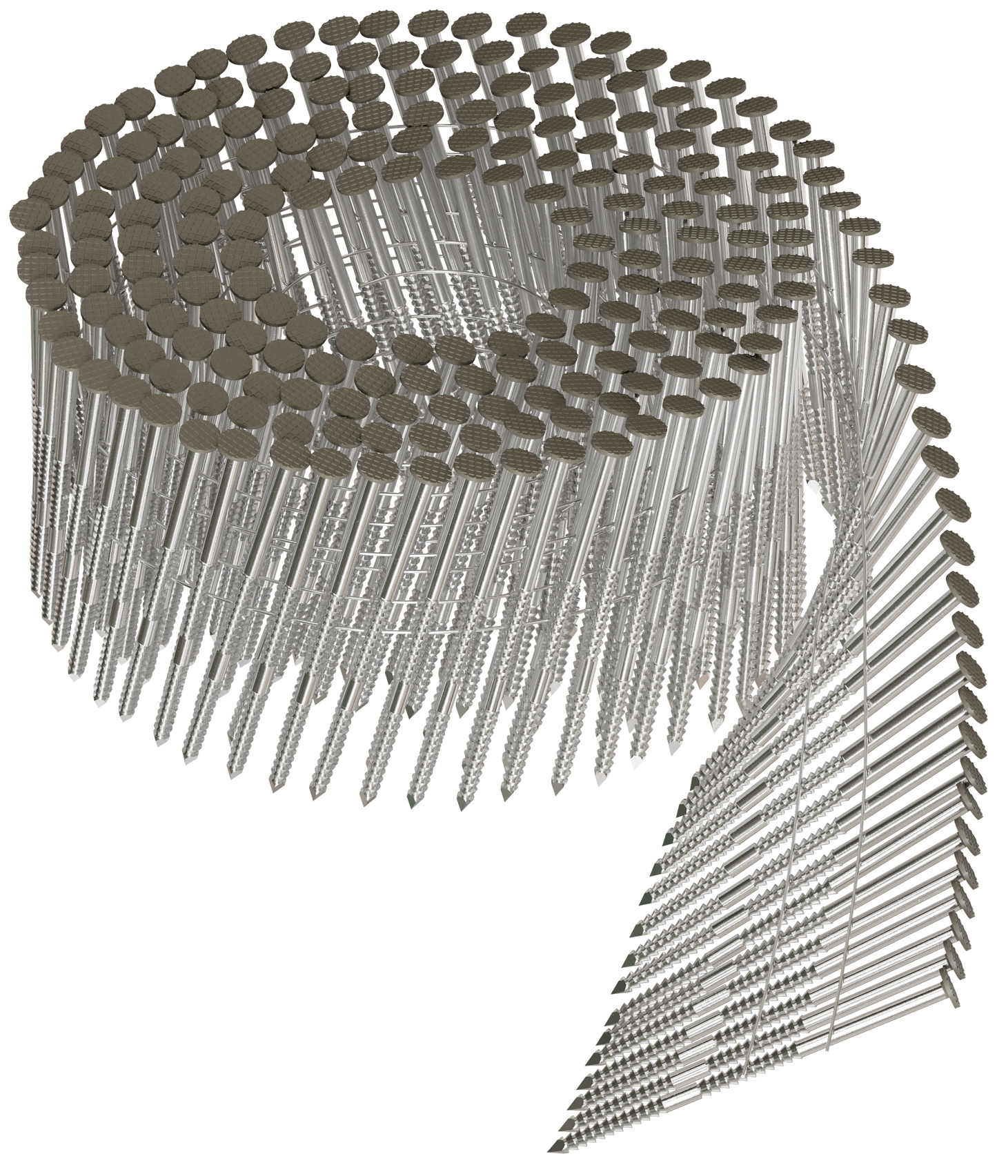 Simpson Strong-Tie S13A225CCG 15° Wire Coil, Painted Full Round Head, Ring-Shank Nail — 2-1/4 in. x .092 in. Type 304, Gray (3600-Qty)