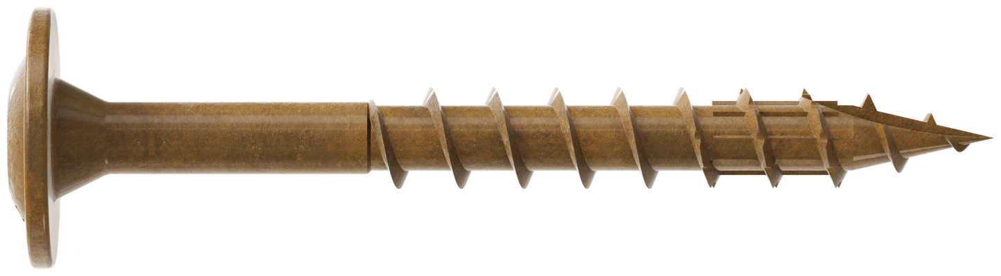 Simpson Strong-Tie CBT08112R100 Wafer-Head Construction Screw — #8 x 1-1/2 in. T20, Quik Guard®, Tan (100-Qty)