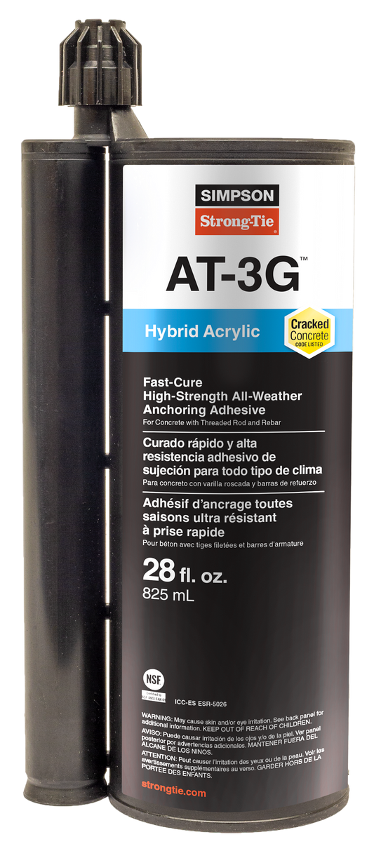 Simpson Strong-Tie AT3G30 AT-3G™ 28-oz. High-Strength Acrylic Anchoring Adhesive Cartridge w/ Nozzle (Pack of 225)