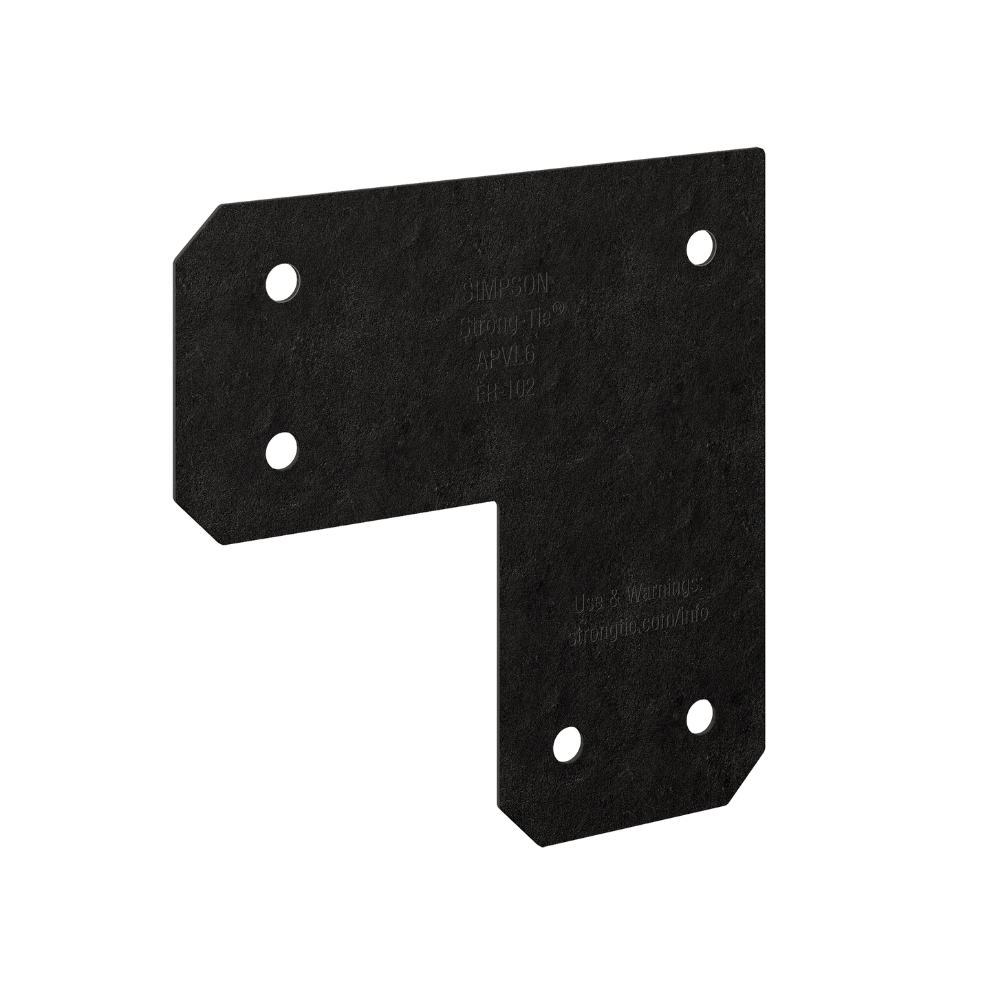 Simpson Strong-Tie APVL6 Outdoor Accents® Avant Collection™ ZMAX®, Black Powder-Coated L Strap for 6x6