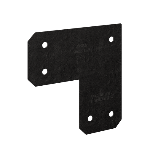Simpson Strong-Tie APVL6 Outdoor Accents® Avant Collection™ ZMAX®, Black Powder-Coated L Strap for 6x6