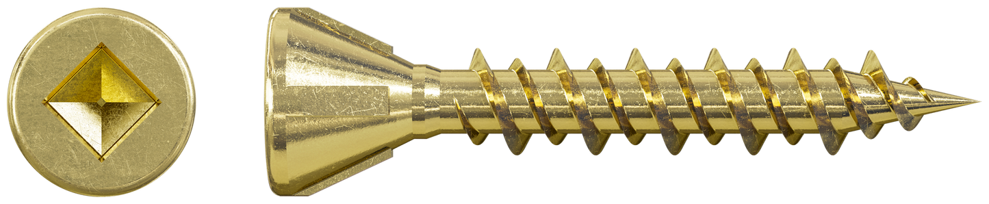 Simpson Strong-Tie MTHZ1S Strong-Drive® MTH Wood Underlayment Screw (Collated) — #7 x 1 in. Yellow Zinc (2500-Qty)