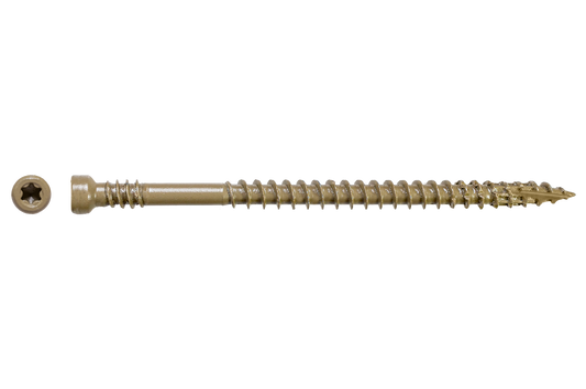 Simpson Strong-Tie FT07212R100W Finish Trim Screw — #7 x 2-1/2 in. T10, Trim-Head, Quik Guard®, White (100-Qty) (Pack of 5)
