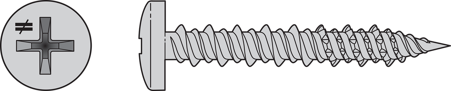 Simpson Strong-Tie T12J200PX-RP6 Marine Screw, Pan Head — #12 x 2 in. #3 Phillips Drive, Type 316 (6-Qty) (Pack of 3240)