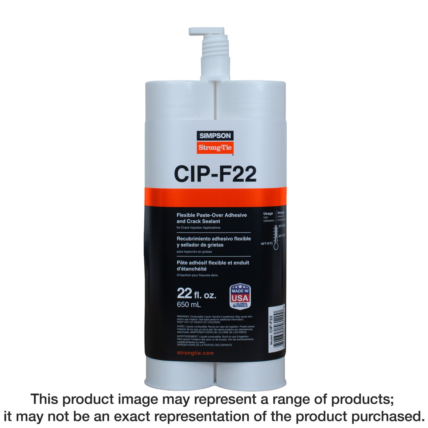 Simpson Strong-Tie CIP-F22 CIP-F Flexible Paste-Over Adhesive and Crack Sealant (22 oz.)