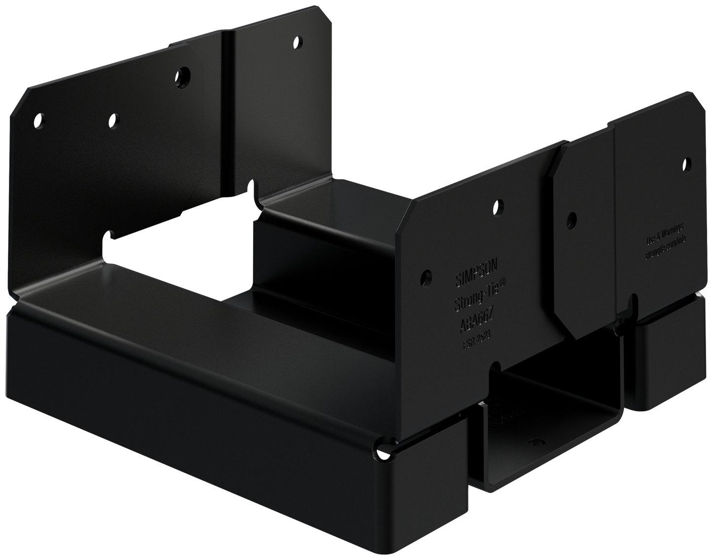 Simpson Strong-Tie ABA66PC Outdoor Accents® ABAPC ZMAX®, Black Powder-Coated Adjustable Standoff Post Base for 6x6 (Pack of 8)