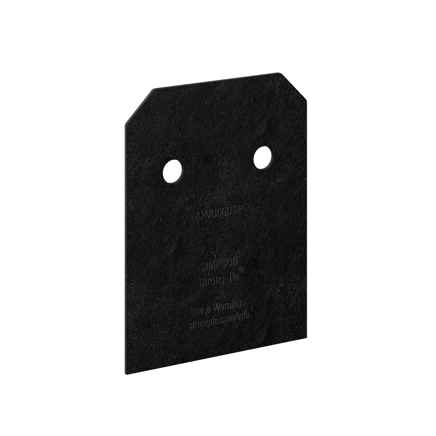 Simpson Strong-Tie APVB66DSP Outdoor Accents® Avant Collection™ ZMAX®, Black Post Base Side Plate for 6x (Qty-2) (Pack of 10)