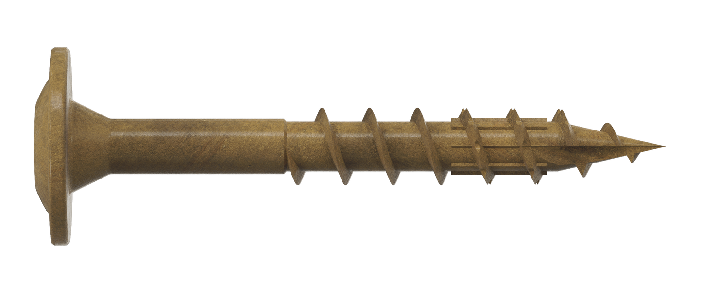 Simpson Strong-Tie CBT08114R300 Wafer-Head Construction Screw — #8 x 1-1/4 in. T20, Quik Guard®, Tan (300-Qty)