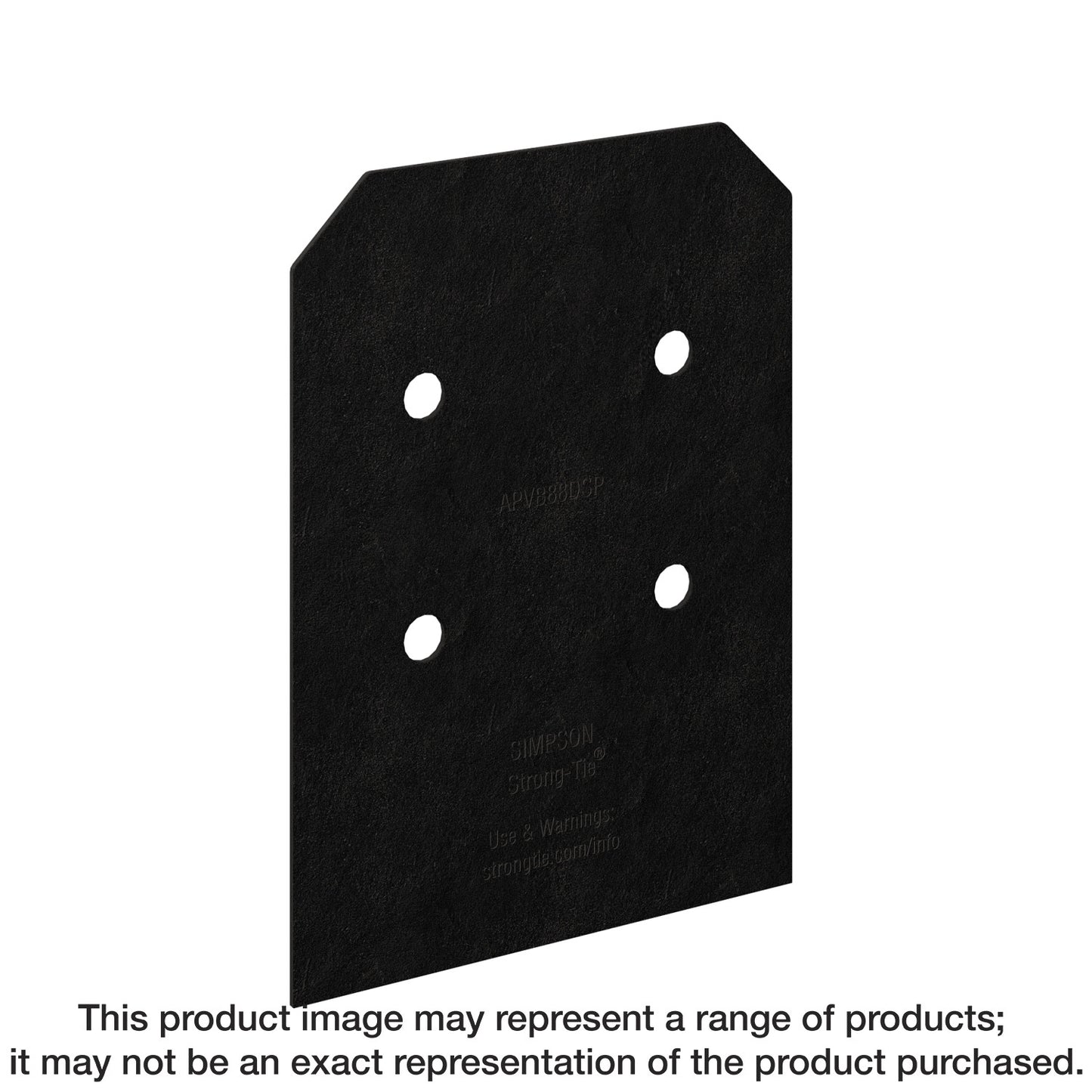 Simpson Strong-Tie APVB88DSP Outdoor Accents® Avant Collection™ ZMAX®, Black Post Base Side Plate for 8x (Qty-2)