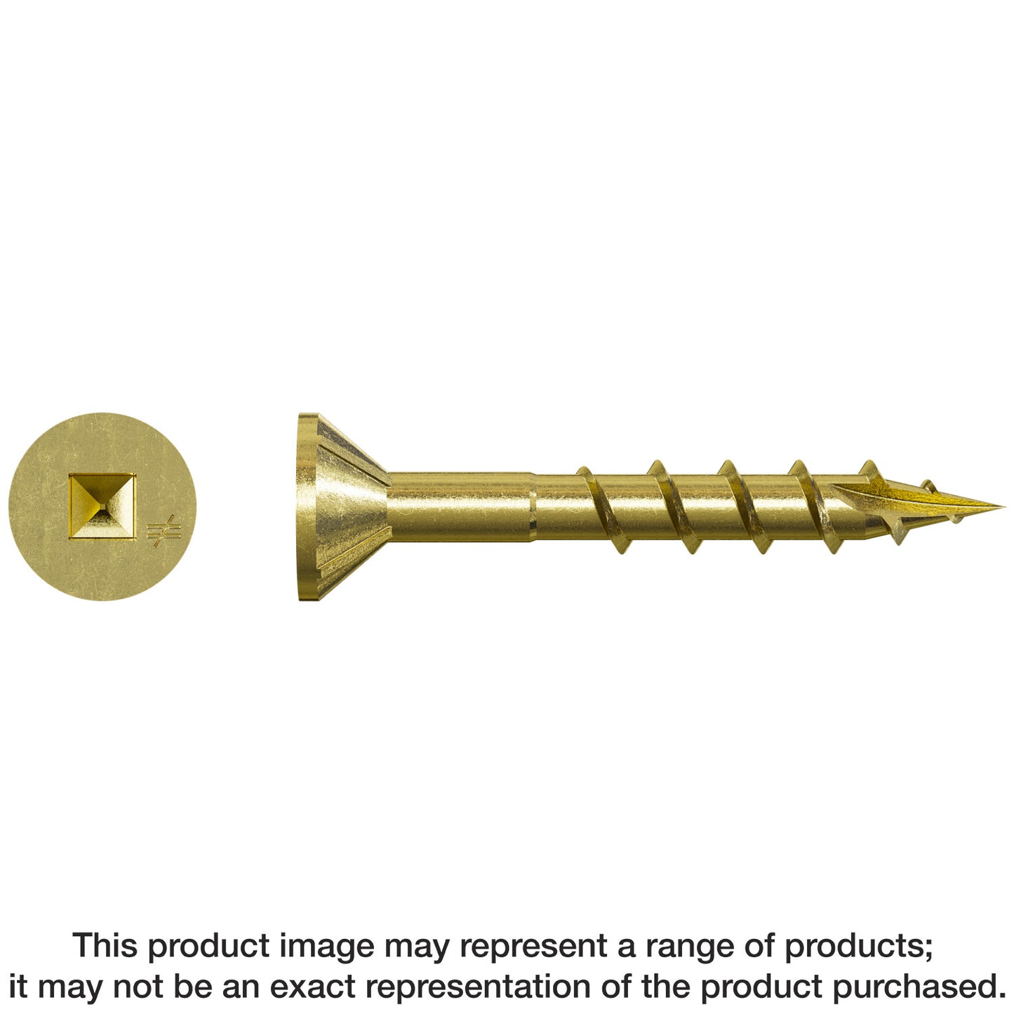Simpson Strong-Tie WSC114S-17 WSC Wood Screw (Collated) — #8 x 1-1/4 in. #2 Square, Flat Head, Yellow Zinc (2500-Qty) (Pack of 100)