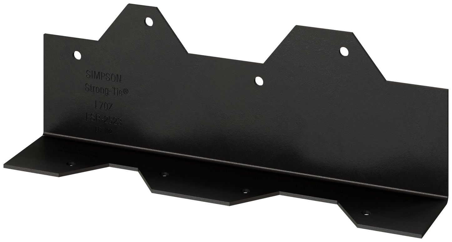 Simpson Strong-Tie L70PC Outdoor Accents® 7 in. 16-Gauge ZMAX®, Black Powder-Coated Reinforcing L Angle (Pack of 24)