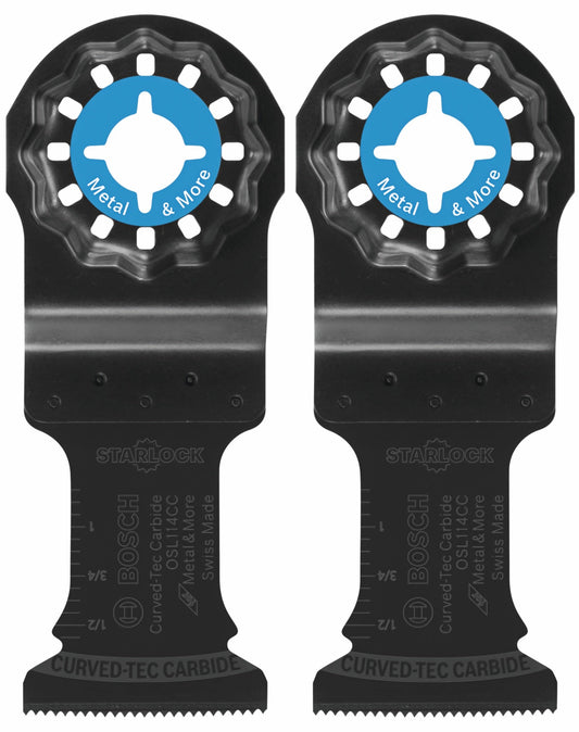 BOSCH OSL114CC-2 Herramienta multiusos oscilante Starlock® de 1-1/4 pulg., hoja de inmersión extrema de carburo Curved-Tec, paquete de 2.