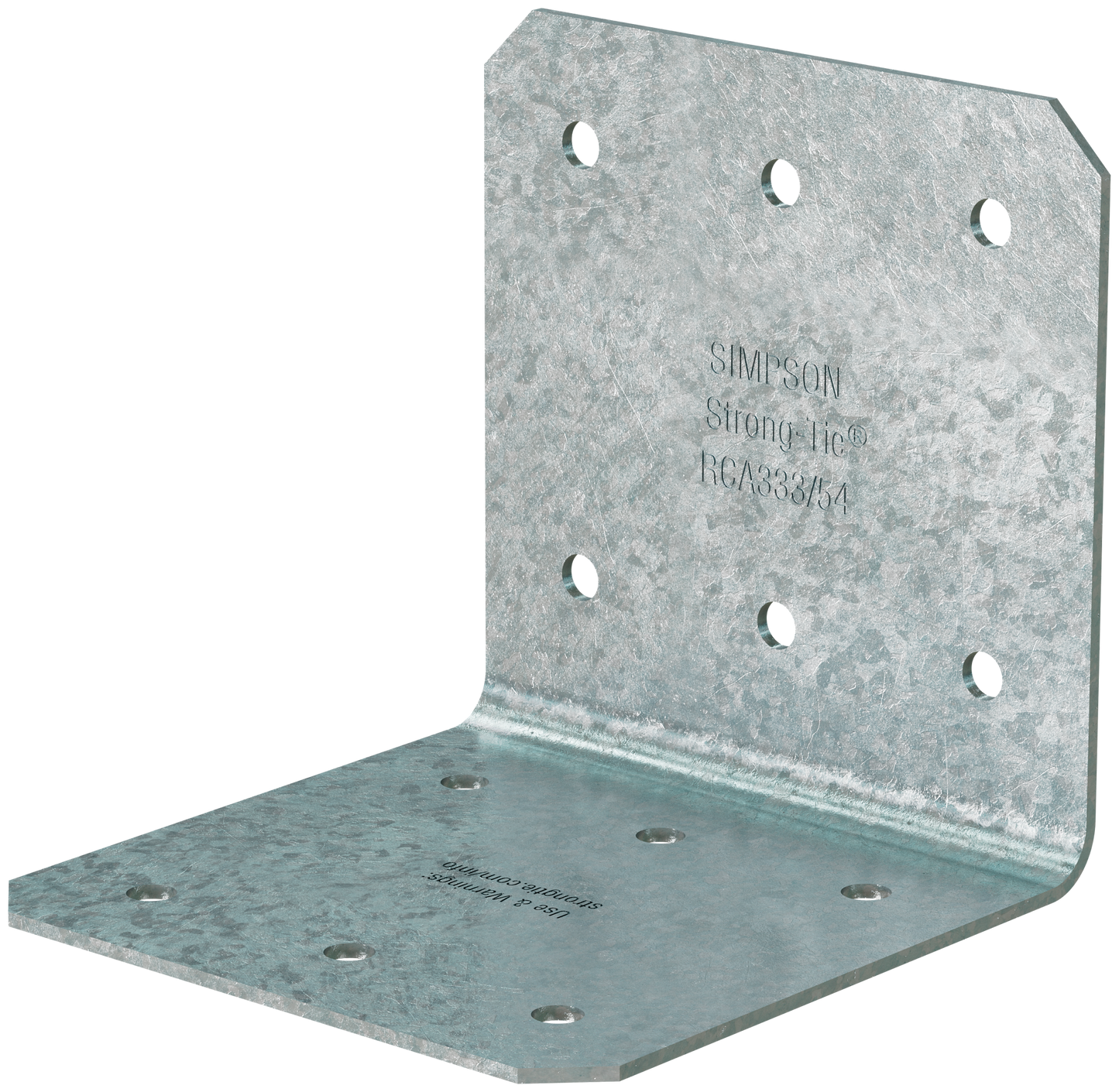 Simpson Strong-Tie RCA333/54-R100 RCA 3 in. x 3 in. x 3 in. 16-Gauge Galvanized Rigid Connector Angle (100-Qty) (Pack of 40)