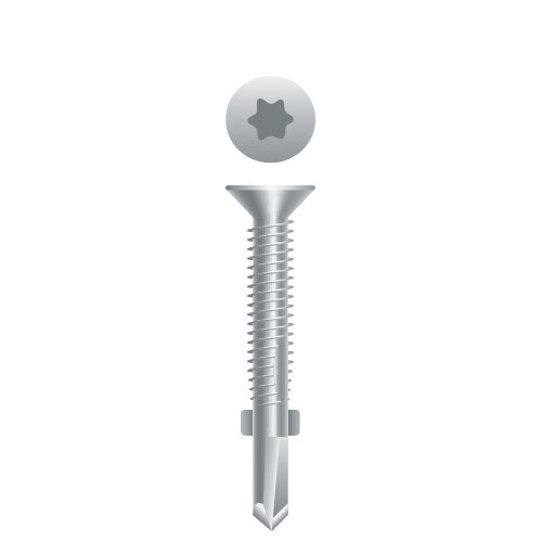 4RT314 - Strong-Point 410 Stainless Steel Star Drive Flathead Reamer w/Wings, Strong-Shield Coated, 1/4-20 x 3-1/4, #4 Point, Box of 800