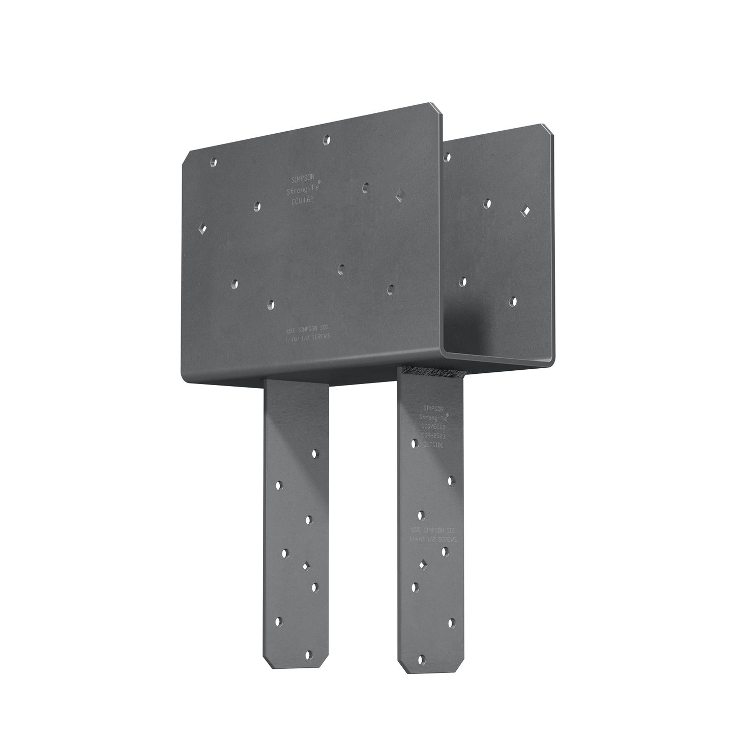 Simpson Strong-Tie CCQ4.62-5.50SDS CCQ™ Column Cap for Triple-2x Beam, 6x Post with Strong-Drive® SDS Screws (Pack of 2)