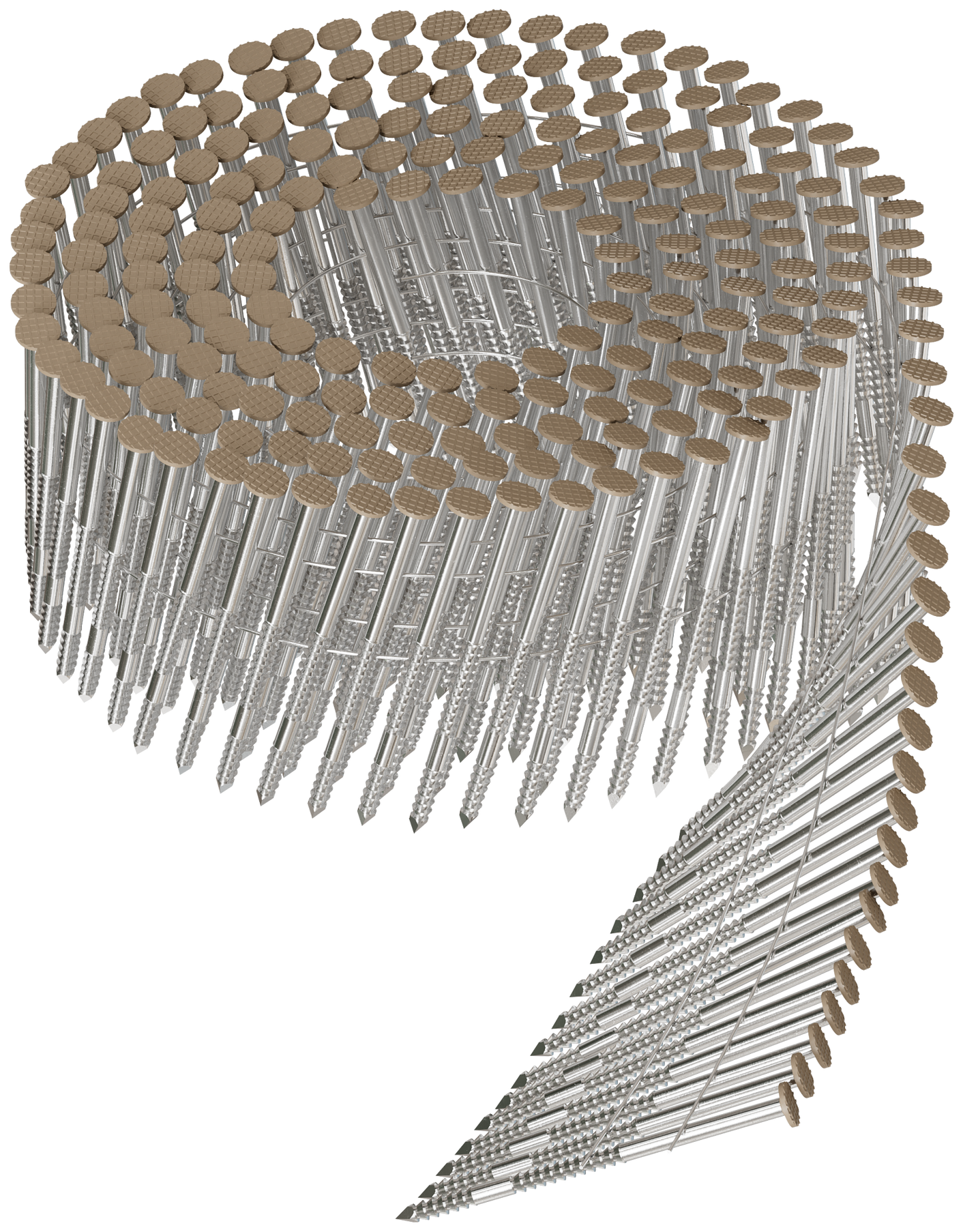Simpson Strong-Tie S13A200CCT 15° Wire Coil, Painted Full Round Head, Ring-Shank Nail — 2 in. x .092 in. Type 304, Tan (3600-Qty) (Pack of 90)