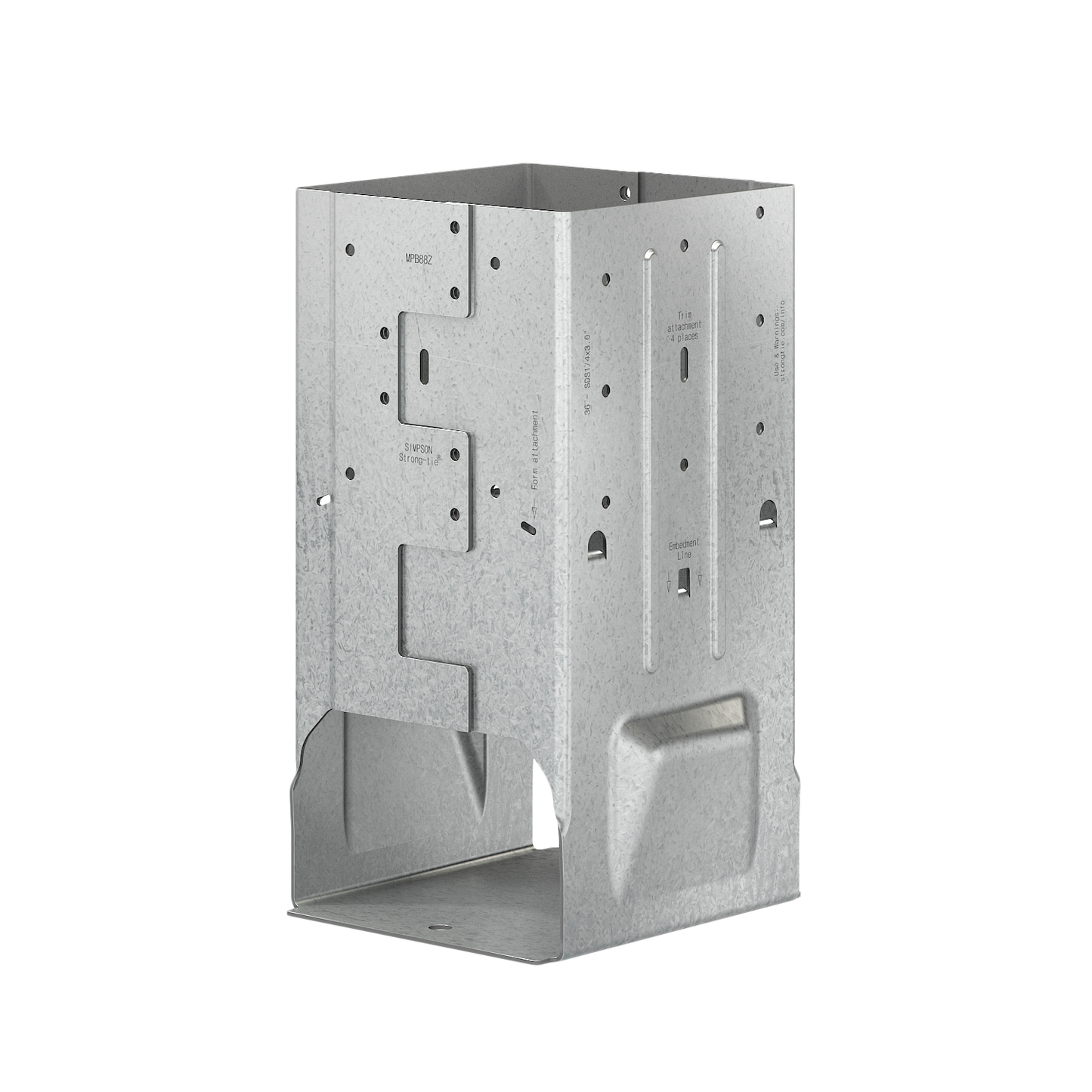 Simpson Strong-Tie MPB88Z MPBZ® ZMAX® Galvanized Moment Post Base for 8x8 w/ SDS Screws (Pack of 48)