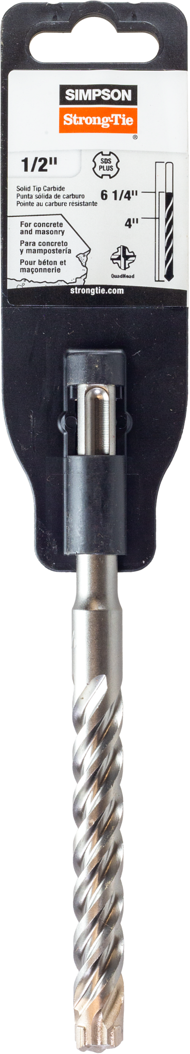 Simpson Strong-Tie MDPL05006S 1/2 in. x 6-1/4 in. SDS-plus® Shank Solid-Tip Carbide Drill Bit