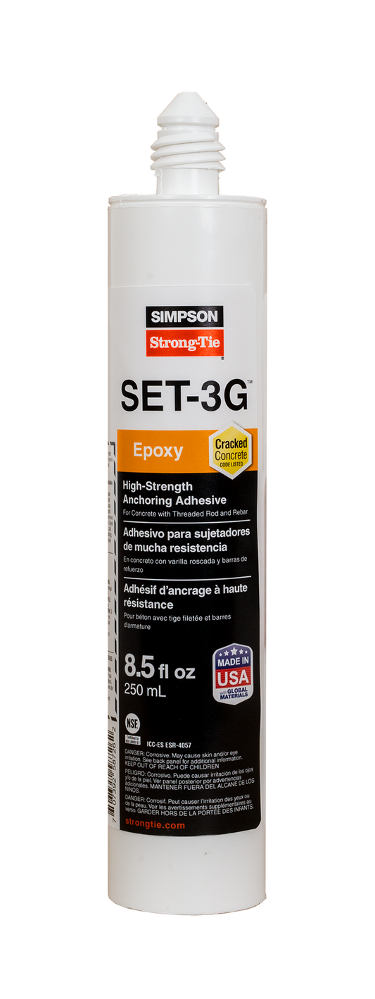 Simpson Strong-Tie SET3G10 SET-3G® 8.5 oz. High-Strength Epoxy Adhesive w/ 1 Nozzle and Extension