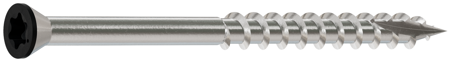 Simpson Strong-Tie T07225FT70BK Trim-Head Screw, 6-Lobe Drive — #7 x 2-1/4 in. T-15 Type 316, Black (70-Qty) (Pack of 5)