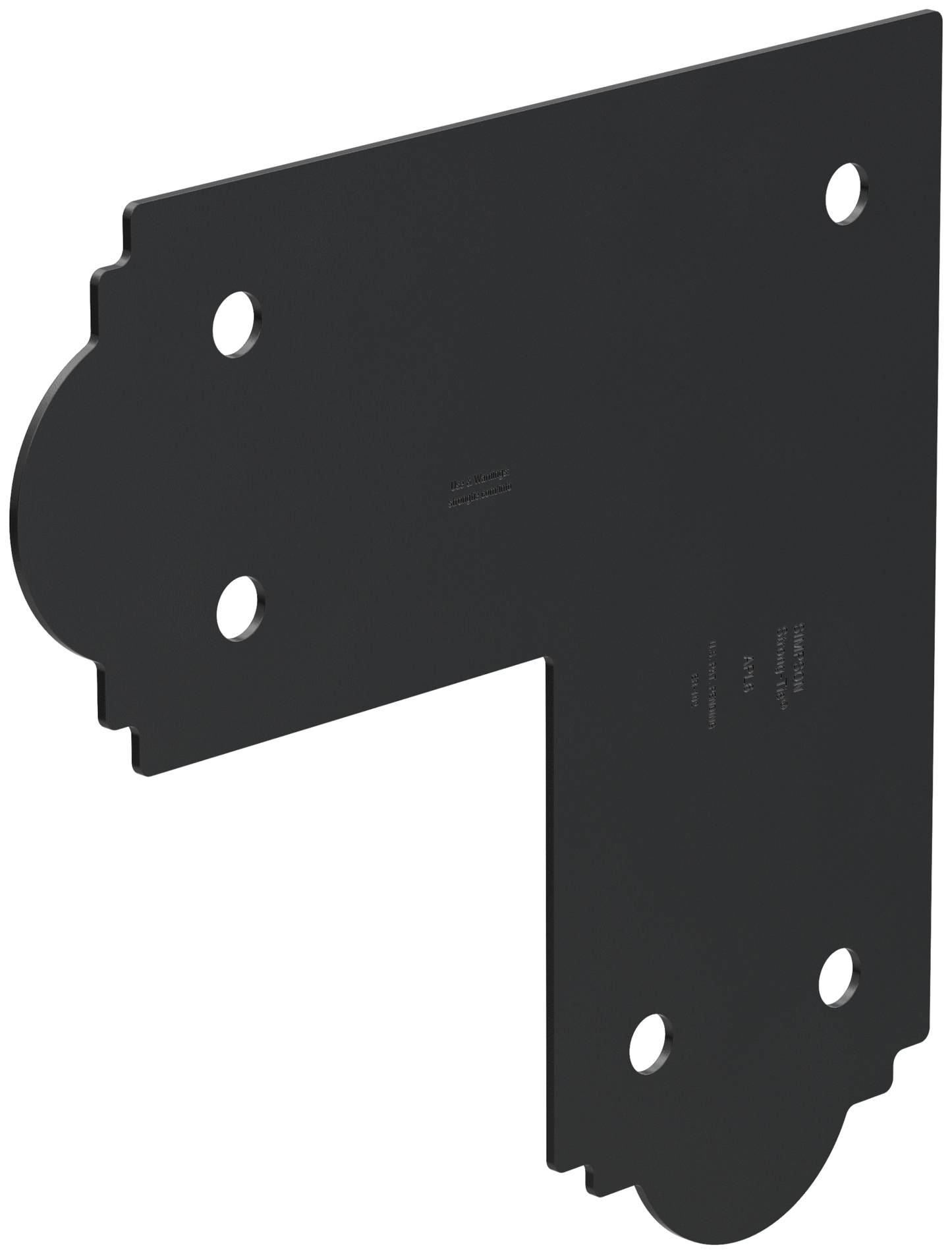 Simpson Strong-Tie APL6 Outdoor Accents® Mission Collection® ZMAX®, Black Powder-Coated L Strap for 6x6