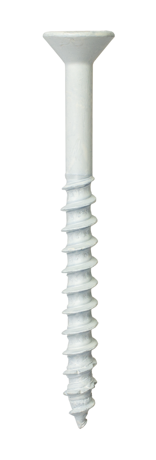 Simpson Strong-Tie TNTW25234TF Titen Turbo™ — 1/4 in. x 2-3/4 in. 6-Lobe Flat-Head Concrete and Masonry Screw, White (100-Qty) (Pack of 5)