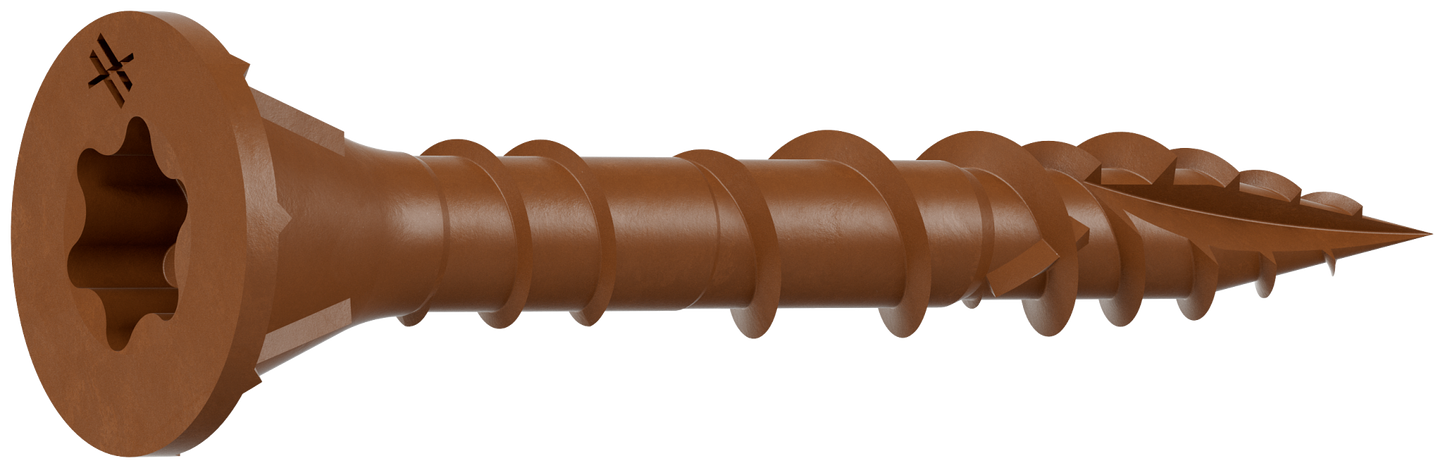 Simpson Strong-Tie DSVR114MB Deck-Drive™ DSV WOOD Screw — #8 x 1-1/4 in. T-25, Flat Head, Quik Guard®, Red (1750-Qty) (Pack of 64)