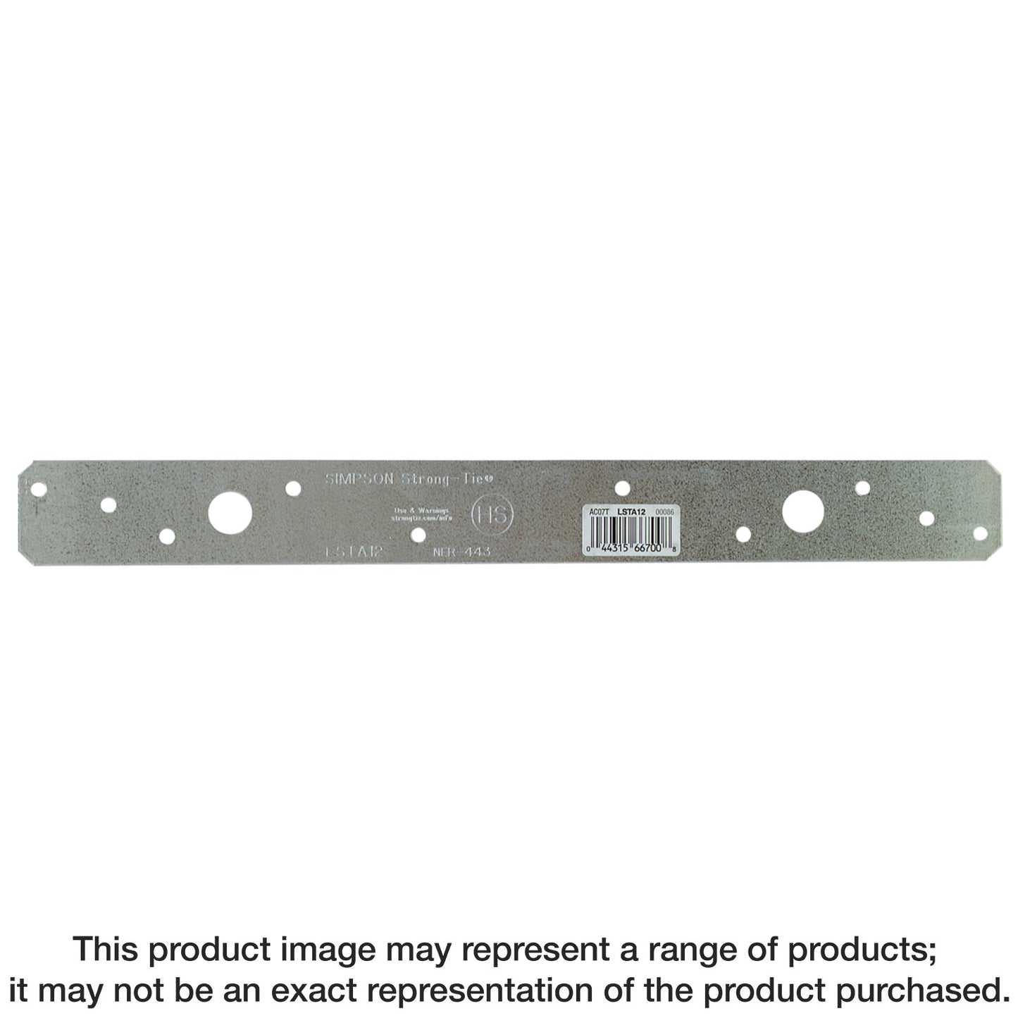 Simpson Strong-Tie LSTA12 LSTA 1-1/4 in. x 12 in. 20-Gauge Galvanized Strap Tie