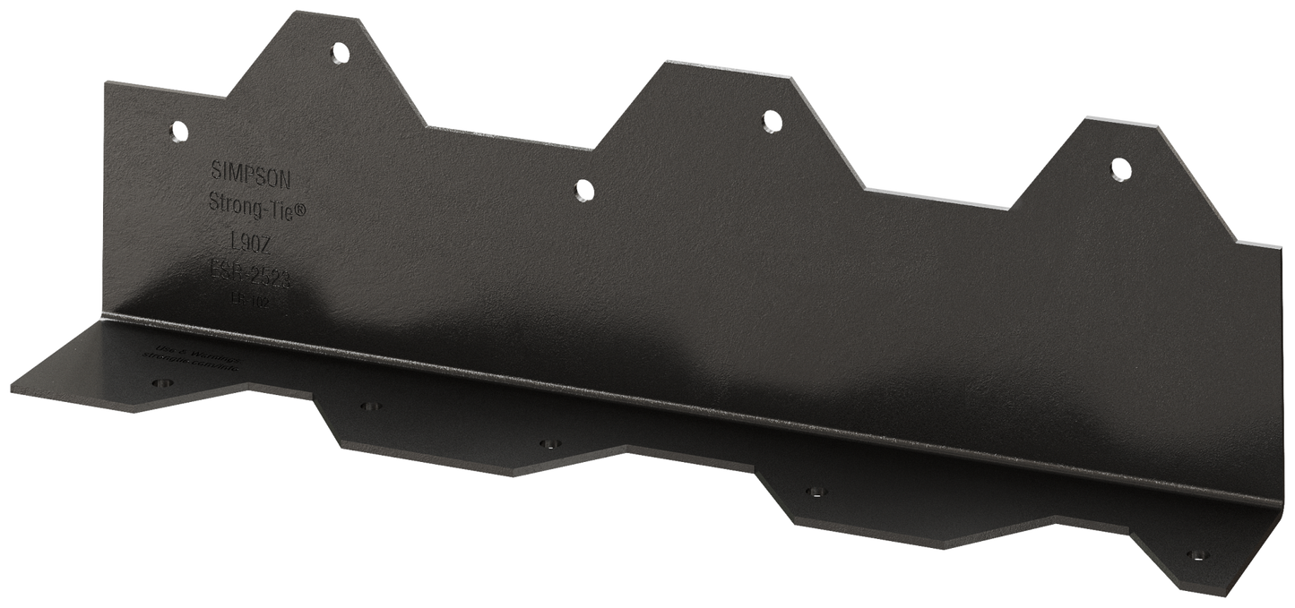 Simpson Strong-Tie L90PC Outdoor Accents® 9 in. 16-Gauge ZMAX®, Black Powder-Coated Reinforcing L Angle (Pack of 24)