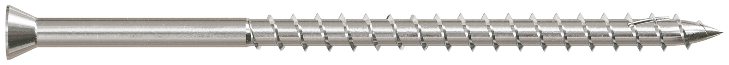 Simpson Strong-Tie T07300FWP Deck-Drive™ DWP WOOD SS Screw — #7 x 3 in. T-15, Trim Head, Type 316 (60-Qty)