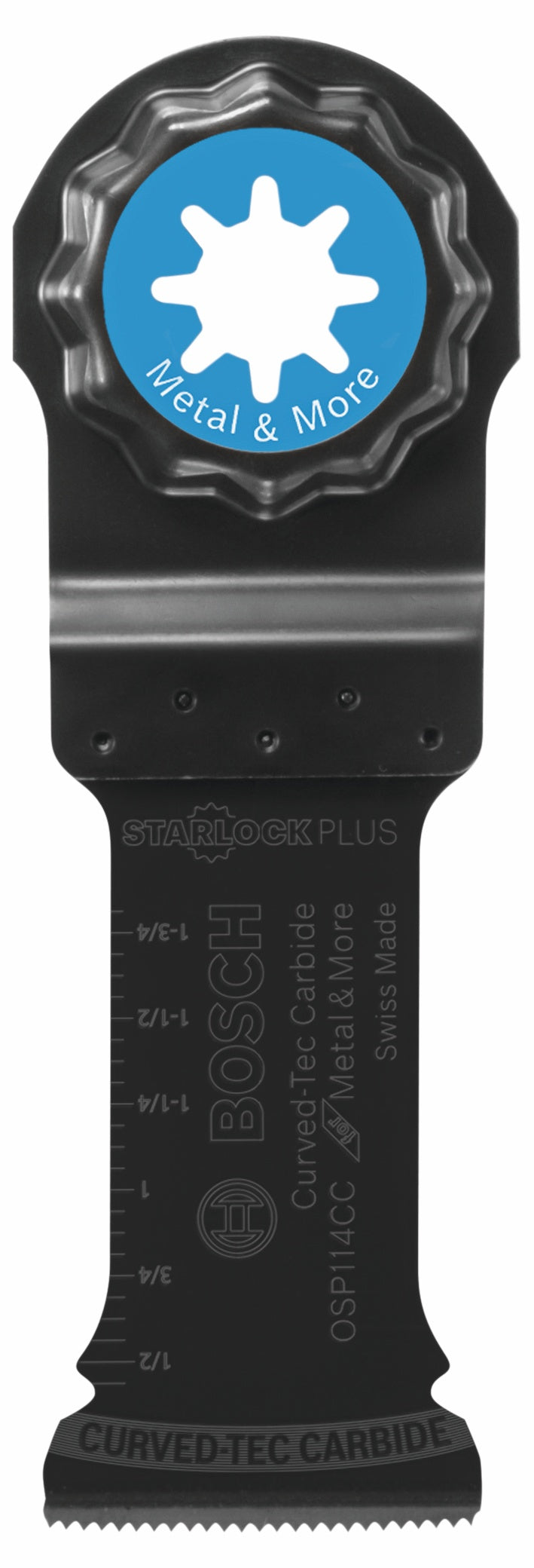 Herramienta multiusos oscilante StarlockPlus® de 1-1/4 pulg. BOSCH OSP114CC, hoja de carburo Curved-Tec de inmersión extrema