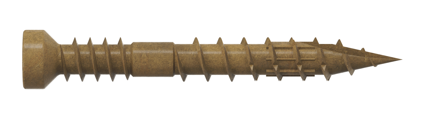 Simpson Strong-Tie FT07114R500 Finish Trim Screw — #7 x 1-1/4 in. T10, Trim-Head, Quik Guard®, Tan (500-Qty) (Pack of 6)