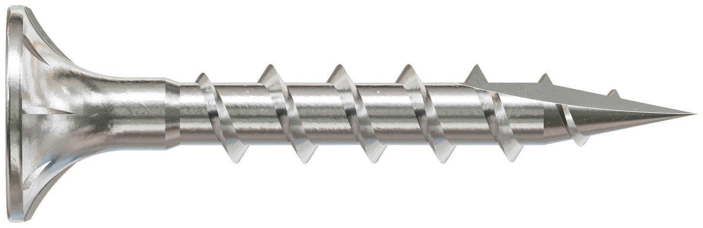 Simpson Strong-Tie T08C125WQC Fiber-Cement Screw — #8 x 1-1/4 in. #2 Square Wafer-Head, Type 316 (100-Qty)