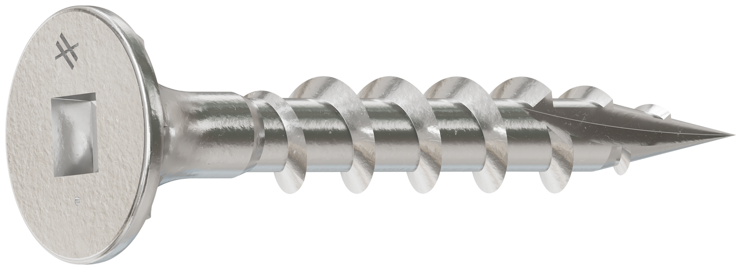 Simpson Strong-Tie T08C125WQC Fiber-Cement Screw — #8 x 1-1/4 in. #2 Square Wafer-Head, Type 316 (100-Qty) (Pack of 600)