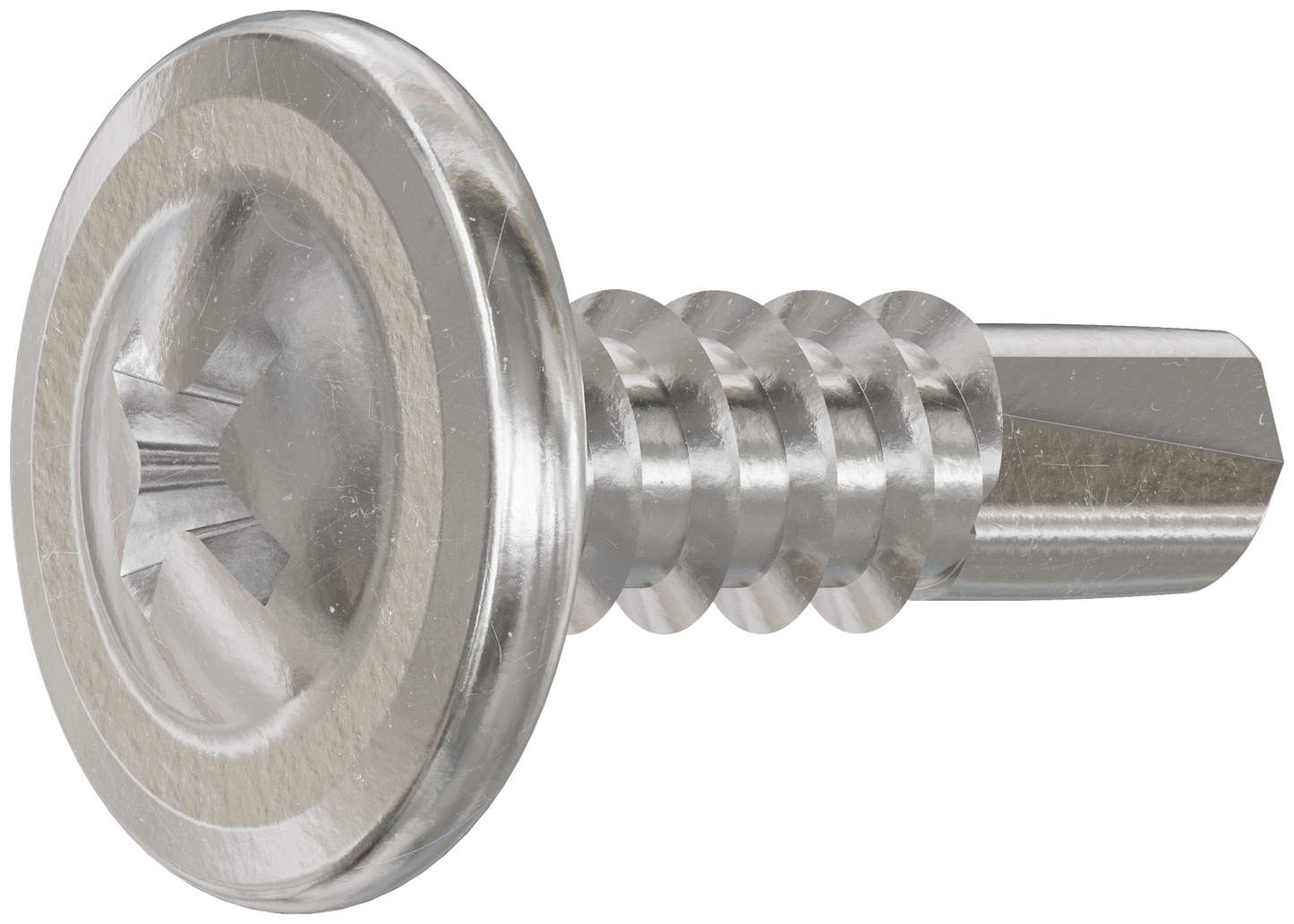 Simpson Strong-Tie F08T056KDB Self-Drilling Wire-Lath Modified Truss-Head Screw — #8 x 9/16 in. Type 410 (8000-Qty) (Pack of 64)