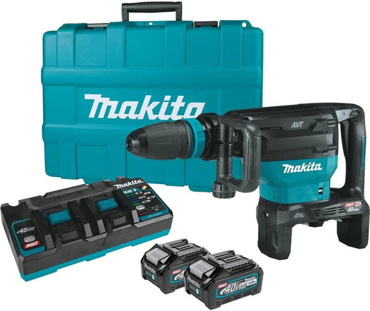 Makita GMH02PM 80V max (40V max X2) XGT® Brushless 28 lb. SDS-MAX AVT® Demolition Hammer Kit, AWS® Capable (4.0Ah)