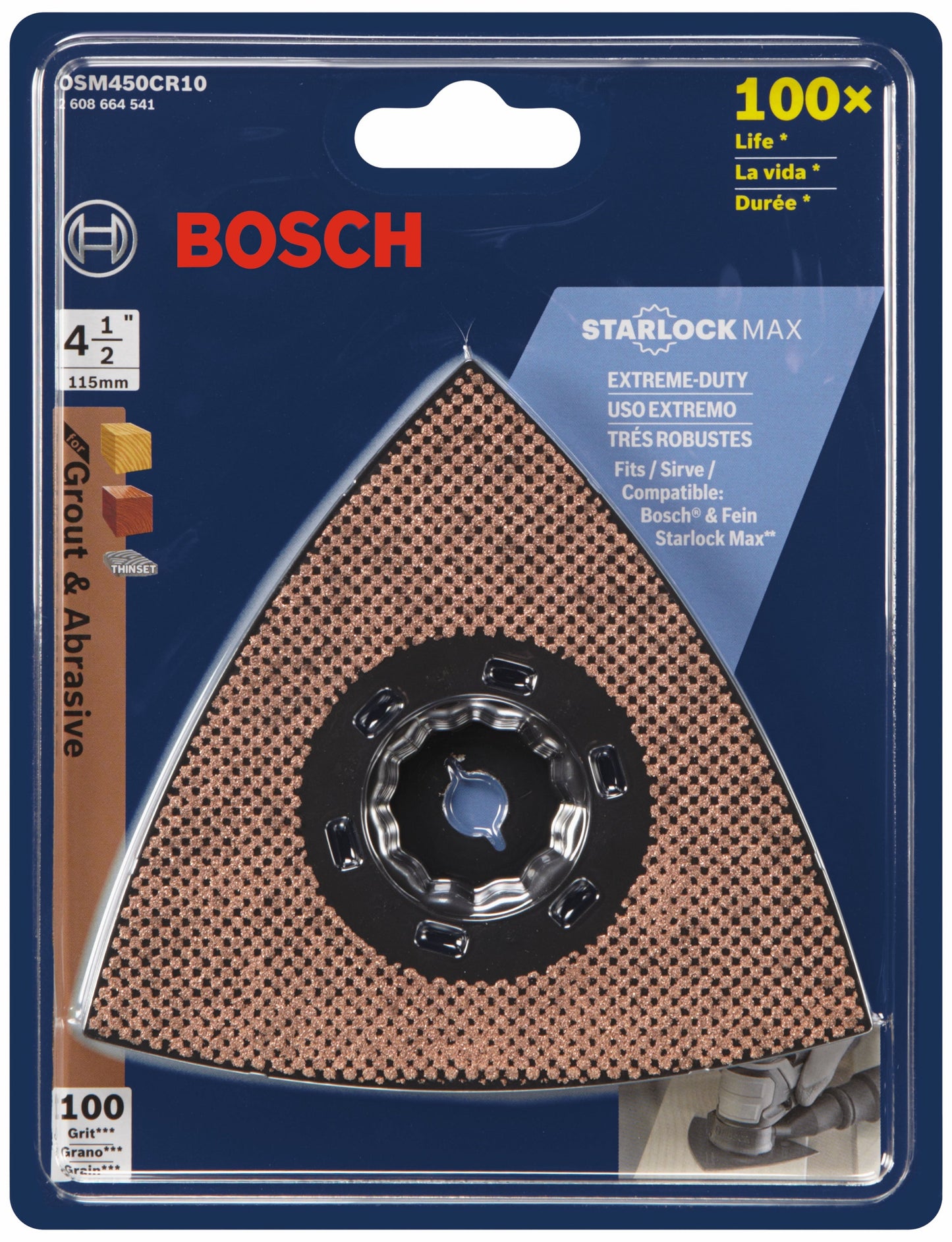 Almohadilla de lijado delta de carburo de grano 100 para multiherramienta oscilante BOSCH OSM450CR10 StarlockMax®