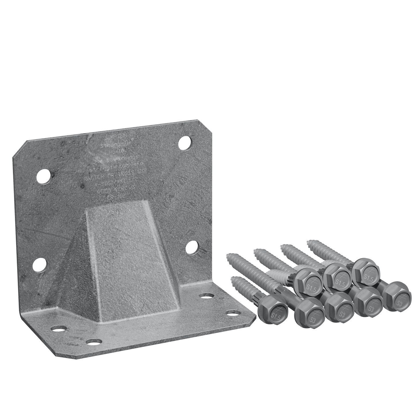 Simpson Strong-Tie HGA10KTHDG HGA Hot-Dip Galvanized Hurricane Gusset Angle with SDS Screws (10-Qty)