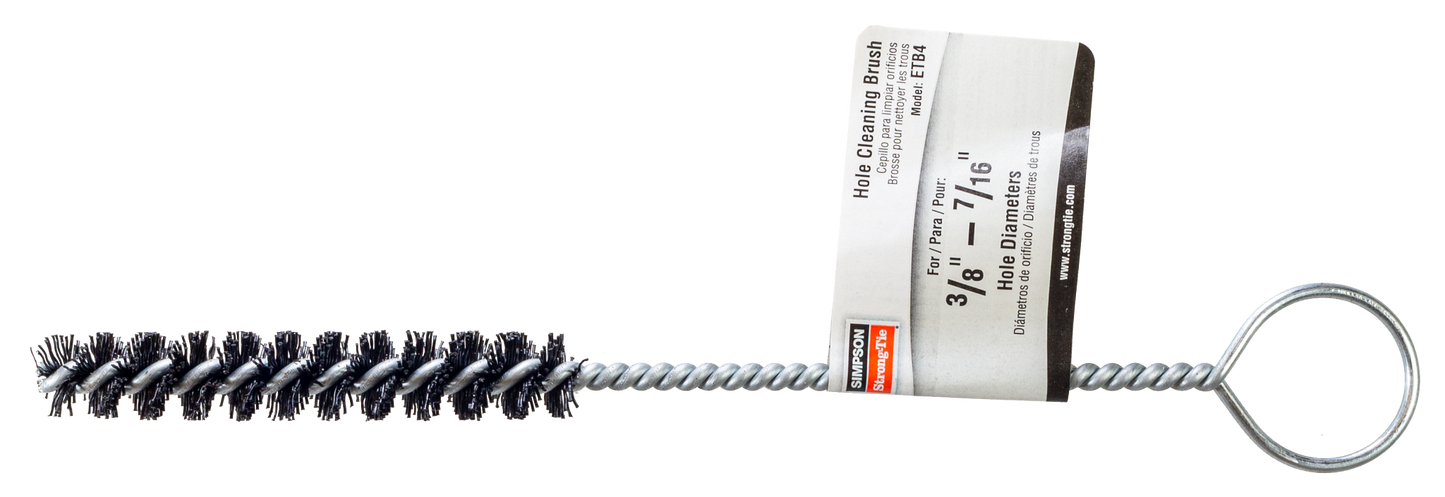 Simpson Strong-Tie ETB4 ETB 1/2 in. x 8 in. Nylon Hole-Cleaning Brush