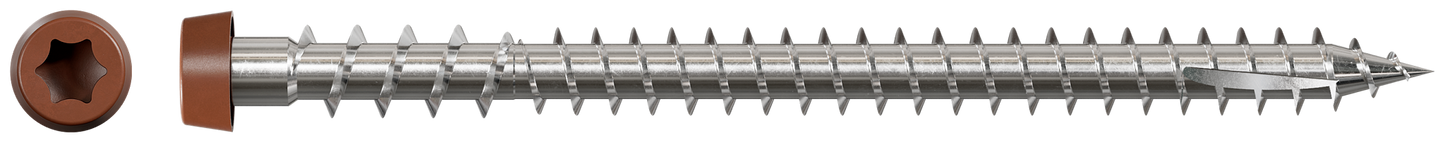 Simpson Strong-Tie DCU234S316TN01 Deck-Drive™ DCU COMPOSITE Screw (Collated) — #10 x 2-3/4 in. Type 316, Tan 01 (1000-Qty) (Pack of 100)