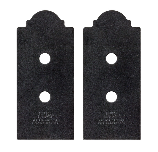 Simpson Strong-Tie APB44DSP Outdoor Accents® Mission Collection® ZMAX®, Black Post Base Side Plate for 4x (Qty-2)