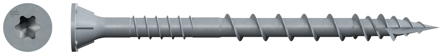 Simpson Strong-Tie DSVG212S Deck-Drive™ DSV WOOD Screw (Collated) — #10 x 2-1/2 in. T25 6-Lobe, Gray (1000-Qty) (Pack of 100)