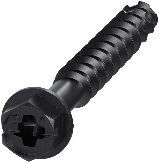 Simpson Strong-Tie TNTBL25214H Titen Turbo™ — 1/4 in. x 2-1/4 in. Hex-Head Concrete and Masonry Screw, Black (100-Qty) (Pack of 5)
