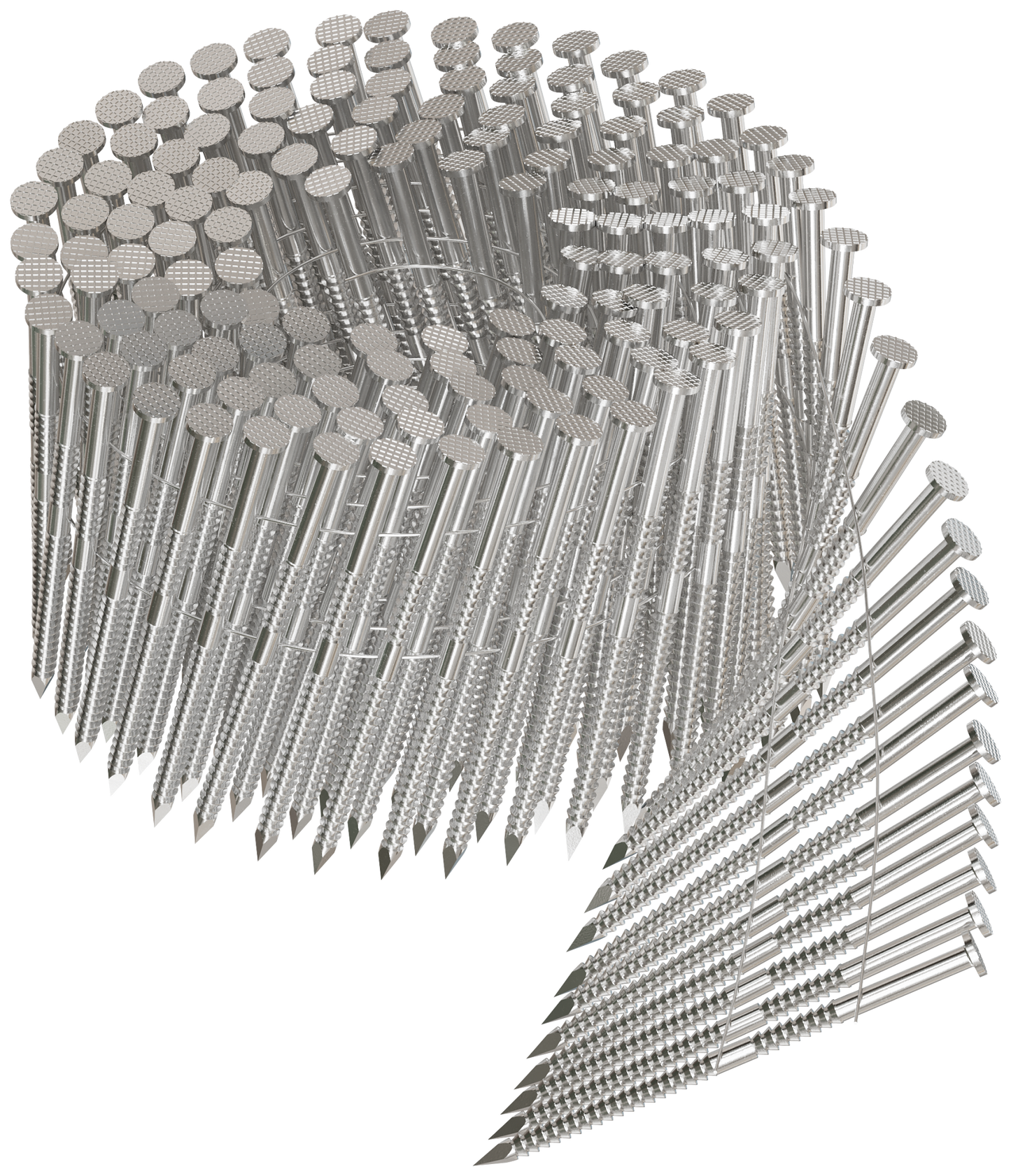 Simpson Strong-Tie S10A300PNJ 15° Wire Coil, Full Round Head, Ring-Shank Decking/Framing Nail — 3 in. x .131 in. Type 304 (1800-Qty)